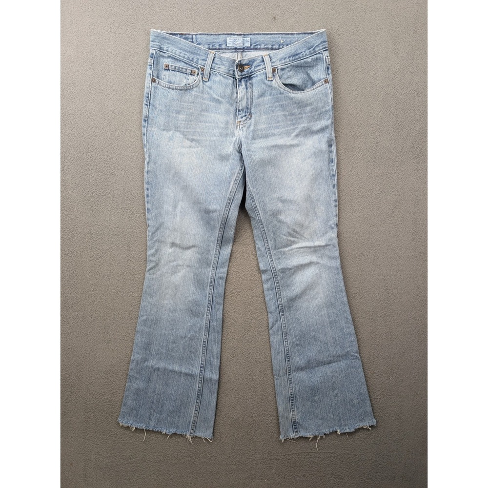 American Eagle Outfitters Denim Jeans Womens 31x28 Light Wash Frayed Hem Bootcut